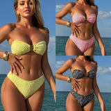 Toucheart 2 Piece Macarons Lingerie Sexy Female Lingerie Strapless Split Swimsuit Bikini Lingerie Sexy Hot Sensual Exotic Sets