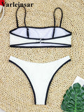 Sexy High Cut Leg Brazilian Bikini Women Swimwear Female Swimsuit Two-Pieces Bikini Set Padded Bather Bathing Suit Swim V8316