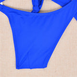 Sexy Tummy Cut Out Halter Women Thong Swimwear One Piece Swimsuit Female High Cut Monokini Rings Bathing Suit Swim Beach Wear