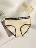 Women's High Waist Panties  Letter Elastic Waistband Soft Ribbed Fabric Comfortable Briefs for Daily Wear women bra K2809