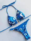 Leopard Halter Scrunch Butt Micro Thong Bikini Women Swimwear Female Swimsuit Two-pieces Bikini Set Bather Bathing Suit Swim