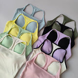 Women's Cross-Back Yoga Sports Vest One-Piece Cup Versatile Training Fitness Bra Colorful Fitness Clothing for Active Women