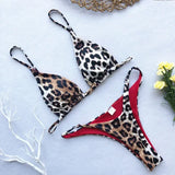 High Cut Micro Bikini Women Brown Leopard Bandage Push Up Bra Swimsuit Sexy Bathing Suit Padded Thong Swimwear Biquini 2026