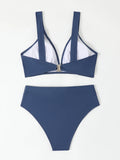 2026 High Waist Bikinis Women V-neck Swimwear Female Sexy Strappy Swimsuit Solid Bathers Bathing Swimming Swim Suit Beachwear