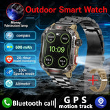 New Military GPS Smart Watch Men Flashlight Compass Waterproof 600mAh Battery Outdoor Sport Tracker Bluetooth Call Smartwatch