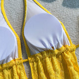 3PC with Skirt Wrinkled Halter Tankini Bikini Women Swimwear Female Swimsuit Three-pieces Bikini Set Bathing Suit Swim Beachwear