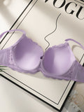 Women's Oversized Underwear With Half Cup Gathered Anti Sagging Flower Embroidery Design Suitable For Plump Women 90D-110D B2510