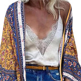 Bohemian Sun Protection Long Blouse Women Cardigan Floral Print Batwing Sleeve Summer Cardigan for Daily Wear