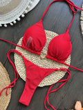 Heart-shaped Halter Micro Thong Bikini Female Swimsuit Women Swimwear Two-pieces Bikini Set Brazilian Bather Bathing Suit Swim