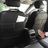 Universal Car Anti Kicks Pad With Organizer Pocket Leather Seat Back PU Leather Protector Cover Waterproof Child Kick Mats