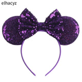 2025 Chic Disney Embroidery Sequin Minnie Ears Headband DOT Bow Hairband Girls Women Party Head Wear Kids DIY Hair Accessories