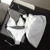 Three Piece Bikinis Sets 2026 String Halter Swimwear with Cover Up Sexy Swimsuit Women Beachwear Bathing Suit Black Mini Bikini