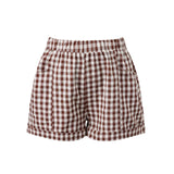 Summer Women's Loose Plaid Shorts Elastic Waist Wide Leg Shorts with Pockets Daily Lounge Casual Going Out Short Pants