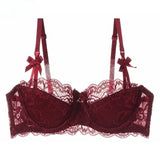 MOYISU Summer Lingerie Set Sheer French Lace Minimiser Bra Briefs Ultra Thin Sexy Women's Underwear Big Bust Sexy Tushy & Panty