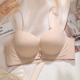 MOYISU Seamless Front Closure Push Up Bra for Small Chest Anti-Sag Wireless Bralette | Breathable Medium Coverage Tuck Side Fat