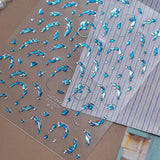 5D Deep Sea Fish Nail Art Stickers Shimmery Bubble Colorful Marine Life Nail Decals Summer Ocean Self Adhesive Manicure Decal