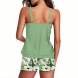 2026 Pinted Floral Tankini Two Pieces Swimsuit Women Vintage Swimwear Female Bathers Bathing Swimming Swim Suit Beachwear