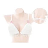 Bunny Girl Cosplay Sweater Underwear Women Sexy Lingerie White Plush Rabbit Ear Bra and Panties Suit Exotic Outfits Costumes