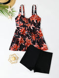 Printed Tankini Set 2026 Padded Floral Swimsuit Women Strappy Swimwear Female Beach Dress Bathers Bathing Swimming Swim Suit XL