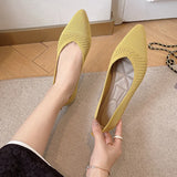 2025 Women Pointed Toe Flats Breathable Fabric Spring Summer Flat Shoes Soft Sole Slip-on Girls Daily Walking Driving Loafers
