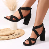 Summer New Round Toe Square Heel Comfortable Casual Sandals Fashionable/sexy Banquet Hot Selling High-heeled Sandals for Women