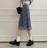 Sweet Skirts Chic Plaid Mini Skirt High Waist A-Line Korean Sle Commute Spring New Arrival Women's Fashion Mid-Length Skirts I3G
