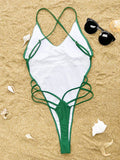 Sexy Backless Bikinis One Piece Swimsuit Bandage Bikini Thong Swimsuit Swimwear Biquini Conjunto De Bikini Tankini Beachwear