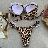 Ruffled Bra Cup Bikinis 2025 Bandeau Bikinis Women Swimsuit Female Swimwear Two Pieces Bikini Set High Cut Bathing Suit Swim