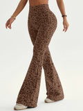 Seamless High-Waisted Flare Pants Autumn Winter Women Trousers Yoga Clothes Stretchy GYM Flare Leg Tummy Control Slim-Fit Pants