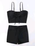 2026 Leaf Batch Swimsuit Women High Waist Bikini Set Drawstring Swimwear Female Padded Bathing Suit Swimming Beachwear Summer