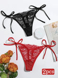 2pcs Low Waist Lace Thong For Women Sexy Panties Comfortable Underwear Female Underpants Lingerie C847