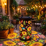Sunflower Solar Projector Lantern Outdoor Hanging Solar Fairy Lamp Garden Decor Sunflower Solar Light forYard Lawn Holiday Party