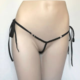 DEKA Women's Panties Swimming Open Crotchless Pearl Mini Micro Bikini Thongs G-Strings Swimsuit Briefs Exotic Lingerie Underwar