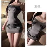 Sexy Sweet And Spicy French Style Women's Tight-Fitting Bodycon Strap Dress Backless Deep V Suspenders Sleeveless Dress CEB7