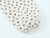 2026 Spring New Women Elegant Loose V Neck Wave Trim Polka Dot Blouse Thin Long Sleeve Top