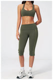 Summer Color Blocked Yoga Sets Women Slim Sports Bra High Waist Pants Fitness Suits Outwear Gym Running Push Up Workout Clothes