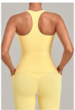 Women's Seamless Yoga Vest Sports Fitness Gym Beauty Back Top Nude Slim Fit Training Running Workout Vest