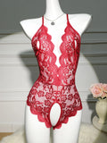 For Women 18 Hot Erotic Underwear Open Crotch Transparent Sexy Costume Lace Open Crotch Lingerie Set Crotchless Bodysuit