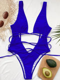 Leopard Deep V Neck Wrap Around High Cut Women Swimwear One Piece Swimsuit Female Monikini Tummy Cut Out Bathing Suit Swim Lady