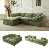 Yeflixvrau Modern Cloud L-Shaped Chenille Sectional Sofa With Ottoman