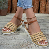 Gold Rivets Decor Wedges Sandals Women Summer Lightweight Platform Sandles Woman Plus Size 43 Ankel Buckle Rome Sandalias Mujer