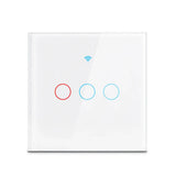 Wifi Smart Light Switch EU 1/2/3Gang Touch Light Switch No Neutral Wire Wall Light Switches Works with Tuya Smart Life App Alexa