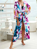 13 Colors Printed With Belt Crochet Knitted Tunic Beach Cover Up Cover-ups Beach Dress Beach Wear Beachwear Female Women K7201
