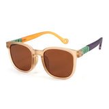Fashion Silicone Square Sunglasses Contrasting Colours Jelly Colorful Frame Polarized Lens UV400 Boys Girls Age 3-12