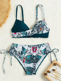 Tropical Print Bikini 2026 Women Drawstring Swimwear Female Push Up Swimsuit Beachwear Bathers Bathing Swimming Swim Suit