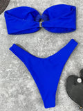 Sexy Fishnet Strapless Bandeau Bikini Women Swimsuit Female Swimwear Two-pieces Bikini set High Cut Bather Bathing Suit Swim
