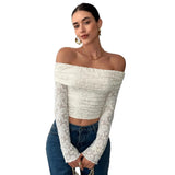 2025 autumn one-shoulder long-sleeved slim-fitting commuting inner top