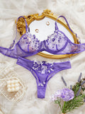Womens Embroidered Bralette Lingerie And Panty Set Floral Design Soft Stretch Fabric Comfortable Everyday Underwear