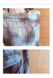 Swimsuit Women's Split Three-piece Long-sleeved Fashion Tie-dye Blouse Sexy Bikini Conservative and Slim Swimsuit