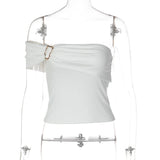 FDYOUI 2026 Woman Off Shoulder Irregular Tank Tops Elegant Sexy Sleeveless Slim T-shirt Ladies Backless Crop Top Y2K Streetwear